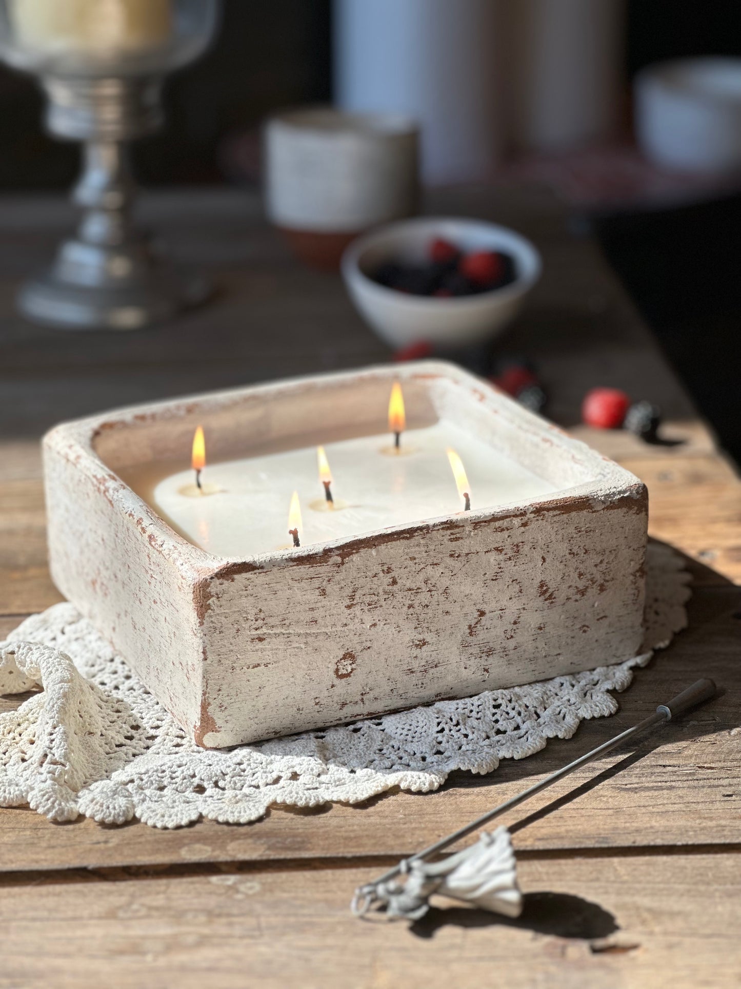 Square Clay Candle